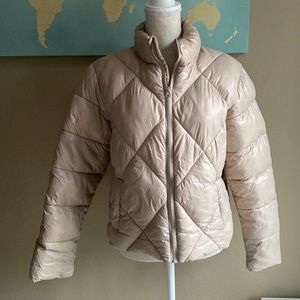 Beige puffy coat size medium